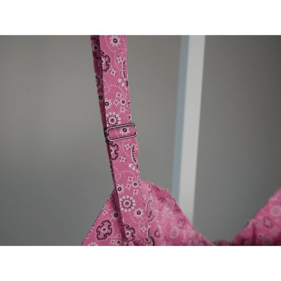 Unique Vintage Pink Bandana Print Chessie Crop Top 1X - Picture 6 of 11